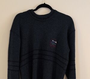Marks & Spencer Dark Teal Crewneck Sweater with Mountain Patch